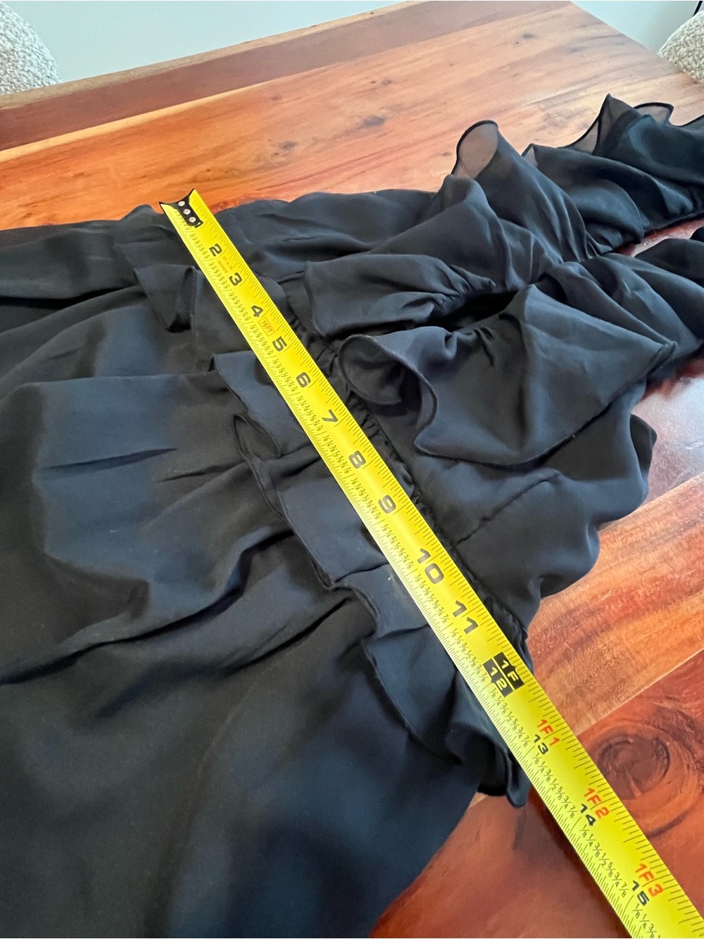 Black Ruffle Backless Dress - Picture 4 of 6